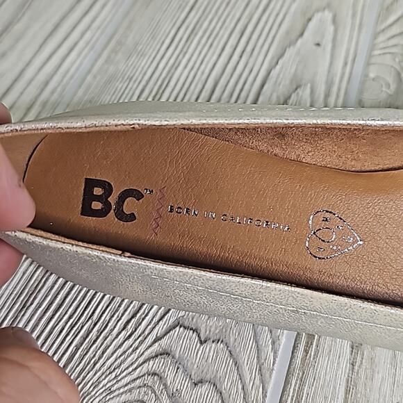 BC Footwear Metallic Have A Heart Ankle Strap Flats Womens Size 6.5 NEW - Picture 11 of 12
